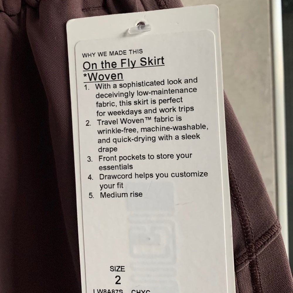 Lululemon On the Fly Skirt Woven: Cherry Cola - Picture 8 of 11